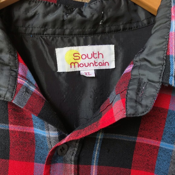 Red & Black South Mountain Flannel Button Up (XL) - Picture 2 of 3